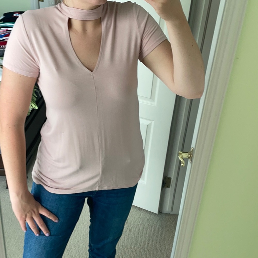 Blush pink cutout top